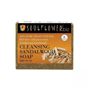 Мыло ручной работы с Сандалом (150 г), Cleansing Sandalwood Soap, Soulflower 10.549999999999999