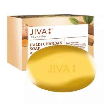Мыло с Куркумой и Сандалом (75 г), Haldi Chandan Soap, Jiva 75g