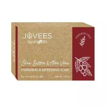 Мыло с маслом Ши и Алоэ вера: для увлажнения и свежести кожи (100 г), Shea butter & Aloe Vera Hydrating & Refreshing Soap, Jovees