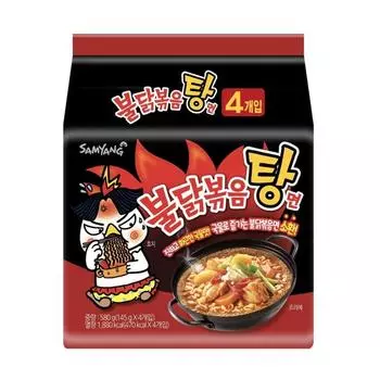 Мыло Samyang Buldak со вкусом острой курицы рамэн в пакетике 145г (4 упаковки) #1Bag (4Packs)