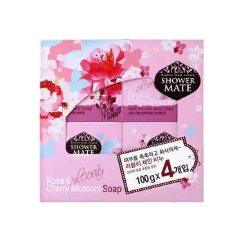 Мыло Shower Mate «Прекрасная роза и вишневый цвет» 100 г * 4 шт./8 шт./12 шт. 4Pcs