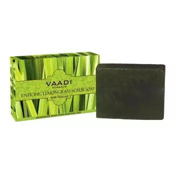Мыло-скраб с Лемонграссом (75 г), Enticing Lemongrass Scrub Soap, Vaadi Herbals