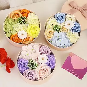 Мыло в подарочной коробке с цветком, романтическое декоративное долговечное ароматическое мыло, роза, искусственный подарок на день Святого Валентина, подарок на годовщину