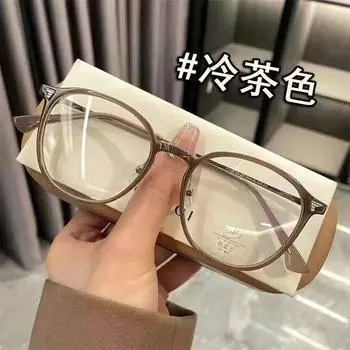 Myopia Glasses Retro Flat Glasses Black Frame Anti-blue Glasses 0