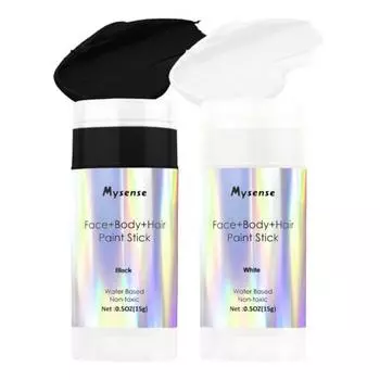 Mysense Красный Белый и Синий Клоун Нетоксичный Крем Краска для Хэллоуина Косплей Черный+Белый