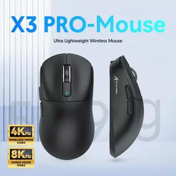 Мышь X3 Pro 4K/8K Гц 59 г Сверхлегкая проводная беспроводная мышь BT/2.4G PixArt PAW3395 игровой сенсор 26000 DPI для Win/Xbox/PS/Mac белый