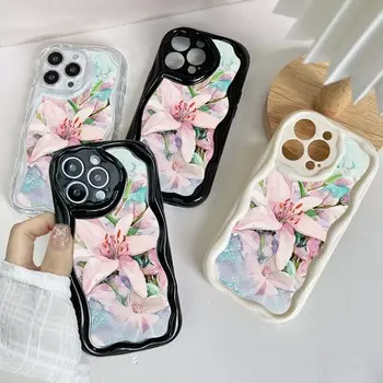 N55 Горячие цветы Растения Фрукты Волнистый чехол для телефона для iPhone 15 14 Pro Max Samsung S24 S23 Ultra S20 A54 A14 A34 Xiaomi Redmi Huawei Honor Мягкая задняя крышка for iPhone 6