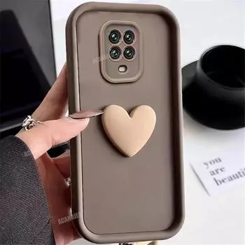 На Note8 8pro Note9 9pro 7pro милый силиконовый чехол с сердечком для Xiaomi Redmi Note 9 Pro 9s 8 7 женский матовый мягкий чехол для задней панели Note7 redmi note 9 хаки