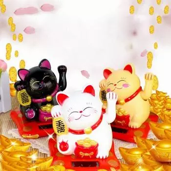 На солнечных батареях Maneki Neko машет рукой манит удача кошка Lucky Cat для домашнего офиса и автомобильного декора