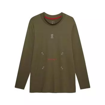 На X Pleasures X The Loop Collaborati SS25 Логотип бренда Fashi Дышащая футболка с длинным рукавом Мужские топы Оливковый 1MF10360153 XS