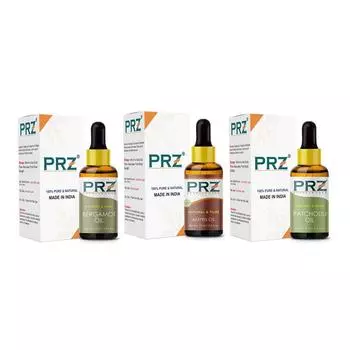 Набор эфирных масел: Бергамот, Сандал, Пачули (3 шт), Essential Oils: Bergamot, Amyris, Patchouli Set of 3, PRZ Herbals Care