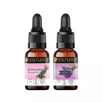 Набор эфирных масел Розмарина и Лаванды (2 х 15 мл), Rosemary & Lavender Essential Oil Set, Soulflower