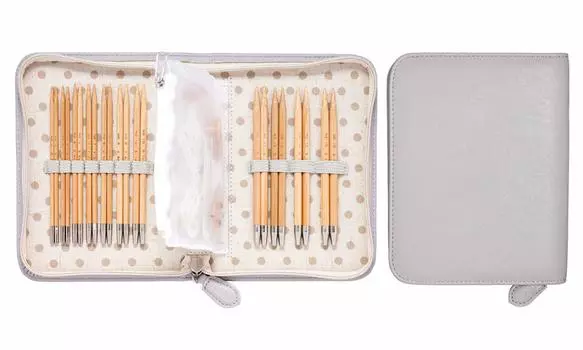 Набор бамбуковых игл Tulip Switchable Carry C Long Carry Sea Long Gray TCC-07