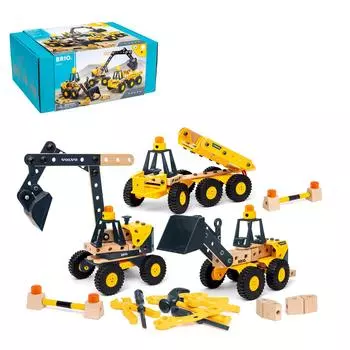Набор BRIO Builder Volvo Construction Vehicle DX 34597 213 Возраст от 3 лет Игрушка для игр с инструментами Развивающая игрушка Ролевые игры Желтый Всего деталей (Плотник Плей) жёлтый