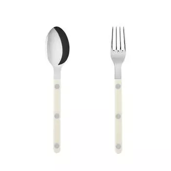 Набор чайной ложки Sabre Bistro + вилок для торта, цвет слоновой кости, популярная корейская посуда