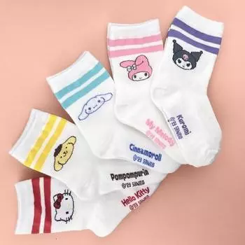 Набор детских носков Sanrio Medium из 5 пар SAN-14, популярный персонаж в Корее