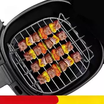 Набор для гриля на открытом воздухе с шампурами, квадратная фритюрница, гриль-пароварка, кронштейн для гриля из нержавеющей стали