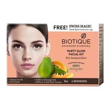 Набор для лица Biotique Party Glow для мгновенного сияния Swiss Magic корректор темных пятен