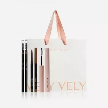 Набор для макияжа глаз Velybly из 3 предметов, по 2 вида каждого, 1 палетка Микрофибра для бровей + ультратонкая подводка для глаз + ультратонкая тушь для ресниц
