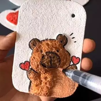Набор для рисования текстурой из волшебной пены, 3D-рисунок, волшебная губка для холста с водяной кистью, набор для рисования пушистым попкорном, ручки для рисования пузырьками, художественные принадлежности B