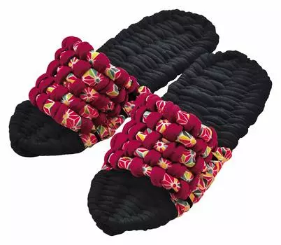 Набор для рукоделия Takagi Textile Panami, тканевые сандалии, мягкие тапочки, черный с красным YW-49