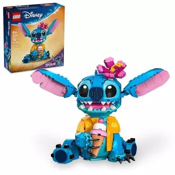 Набор для сборки игрушек Lego Disney Stitch Игрушки Disney для детей 9 лет Сборная фигурка с рожком мороженого Забавный подарок Disney для девочек, мальчиков и любителей