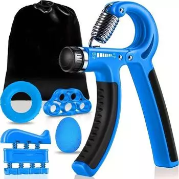 Набор для силовых тренировок Grip Strength Set из пяти предметов, фитнес-тренажер для рук, регулируемый силиконовый набор для силовых тренировок Grip Strength Set зелёный
