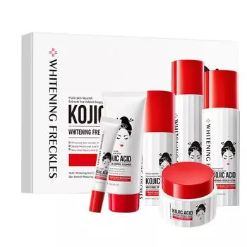 Набор для ухода за кожей Kojic, 6 предметов, осветляющий, отбеливающий, темный, увлажняющий, для лица, 260 мл One Size белый