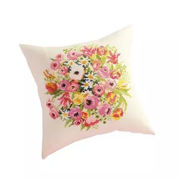 Набор для вышивки крестиком Olympus Silk Cushion Pink Ranunculus Beige 5992 бежевый