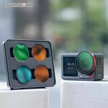 Набор фильтров нейтральной плотности Action 5 Pro для DJI Osmo Action 5 Pro, 4 шт. Набор фильтров нейтральной плотности ND8 ND16 ND32 ND64, аксессуары