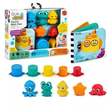Набор игрушек для ванной Baby Einstein Kids2 Осьминог Опус и его морские друзья Идеально подходит для купания или в качестве подарка на день рождения или Рождество для младенцев от 3 месяцев и