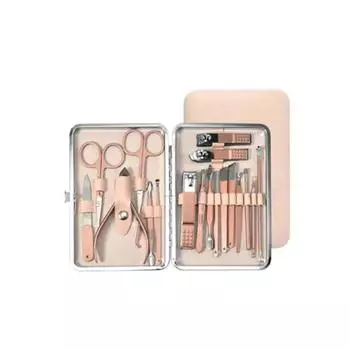 Набор инструментов для ухода за ногтями WINE&COOK Minimal Pink, 18 шт.