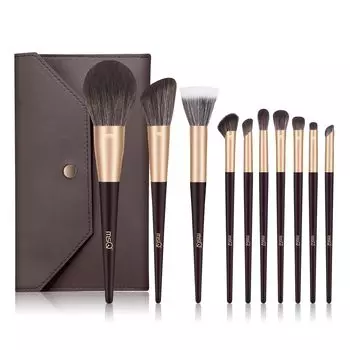 Набор из 10 кистей для макияжа MSQ с косметическими средствами Premium Fiber Super Makeup, корректором, тенями для век, тональным кремом, ежедневным нанесением, удобным для переноски, кистью,