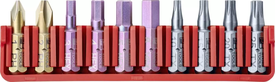 Набор из 10 предметов PB SWISS TOOLS C6 серии Hexlobe Phillips с шестигранным шлицем и держателем бит 1/4HEX C6.700CN