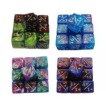 Набор из 10 шестигранных игральных костей D6, счетчики +1/+1 и -1/-1, набор для обучения математике, игровые аксессуары для детей, арифметические игрушки B