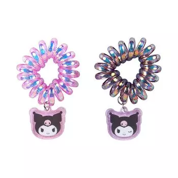 Набор из 2 резинок для волос Kuromi Sanrio Coil Ponytail Holder 835765