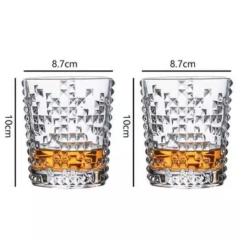 Набор из 2 стаканов для питья объемом 315 мл/350 мл, стеклянная чашка Diamond Glass Cup, высококачественные стаканы для коктейля Mojito, кружка для американского кофе со льдом, бутылка для воды 2pcs