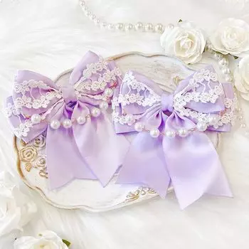 Набор из 2 заколок для волос Lolita Yume Kawaii Gothic Lolita, заколка для волос, аксессуар для волос Lavender vol.5 [Предмет] лавандовый