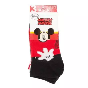 Набор из 3 детских носков DISNEY с Микки Маусом 27/30 красный