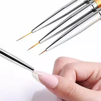 Набор из 3 кистей для дизайна ногтей French Stripe Liner, 3D-наконечники, ручка для рисования своими руками, кисти для УФ-геля, ручка для рисования, маникюрные инструменты для салона