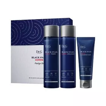 Набор из 3 предметов Dr.G Black Snail Homme Prestige (Тонер 150мл+Эмульсия 150мл+Очищающая пенка 70мл)