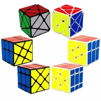 Набор из 3 предметов: YJ Fisher + Axis + Windmill Magic Cube, нерегулярно меняющийся скоростной куб Jinggang с матовой наклейкой YJ 3x3x3, игрушка-головоломка