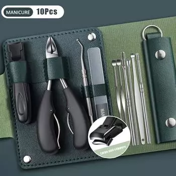 Набор из 4/10 предметов для вросших ногтей, Atrovirens Modern Style, удлиненные кусачки для ногтей в форме орлиного клюва с мягкой ручкой, набор для домашнего педикюра, I