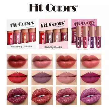 Набор из 4-х блесков для губ Velvet Mist Top с антипригарным покрытием Pearl Nude Waterproof Diamond Lip Gloss Set 01#