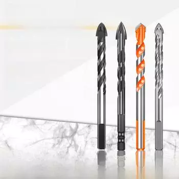 Набор из 4-х крестовых сверл по плитке и стеклу для керамики Twist triangle drill 6mm