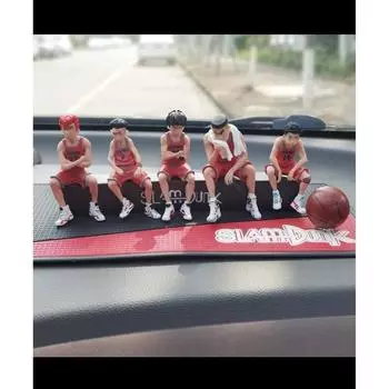 Набор из 5 предметов Slam Dunk, номерной знак для парковки, форма игрока, набор фигурок, набор фигурок автомобилей, коврик в комплекте, красный, 1 комплект, корейские аксессуары для автомобилей