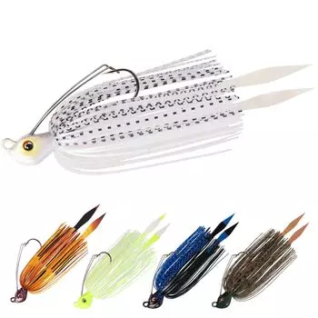 Набор из 5 приманок Spinnerbait Buzzbait с крючком BKK для ловли на приманку Ajing для соленой воды, пресноводной рыбы, для ловли пескарей, морского окуня, луфаря, испанской макрели