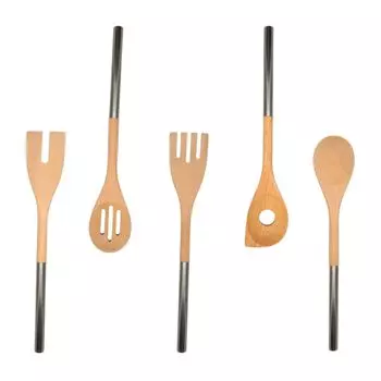 Набор из 5 столовых приборов из дерева и нержавеющей стали Fackelmann Boissellerie ref. 9983450