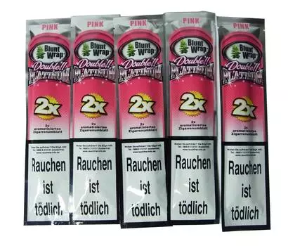 Набор из 5 упаковок BluntWrap Double Platinum Blunt Wrap Double Platinum 5 (розовый (Жвачка)) [Элемент]