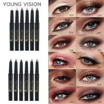Набор из 6 цветных теней для век Pearl вращающийся квадратный Water Easy Color Brightening и Contouring Eyeshadow Stick A